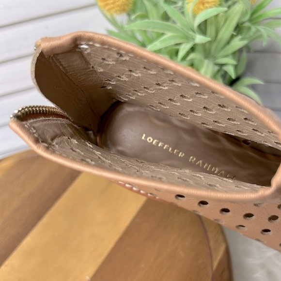 LOEFFLER RANDALL Lone Leather Open Toe Boot Bootie Neutral Back Zip Bohemian 7.5 - Picture 7 of 13